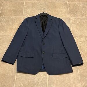 Haggar Men's Smart Wash Repreve Suit Jacket Blue Size 40 R Classic Fit